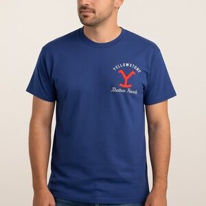 Yellowstone Dutton Ranch Montana Large Graphic Tee Men's T Shirt‎ Short Sleeve